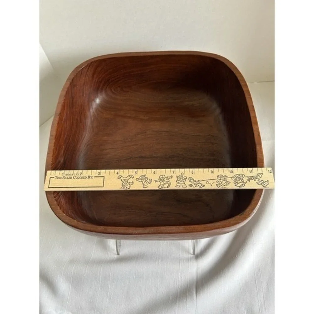 Mid Century Modern Solid Wood Serving Bowl 11